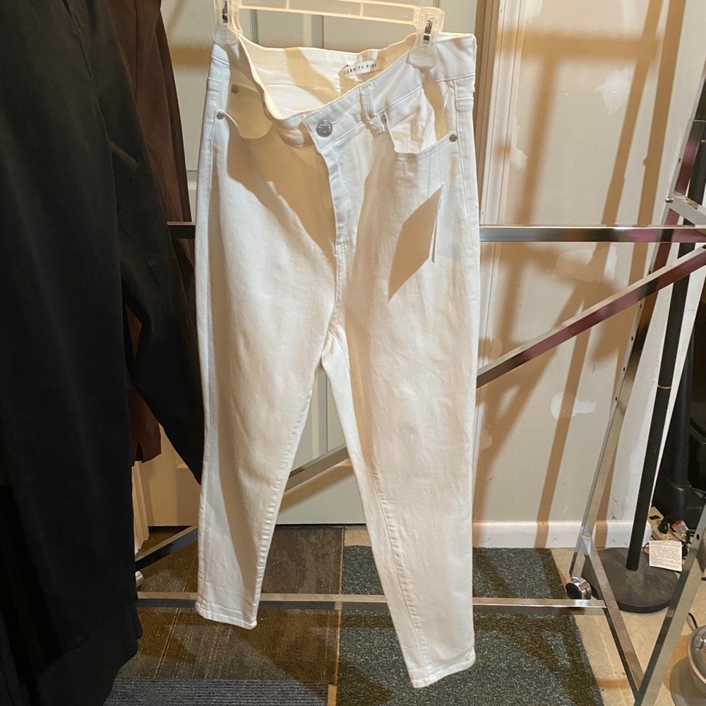 Celebrity Pink White Mid Rise Skinny Jeans size 14